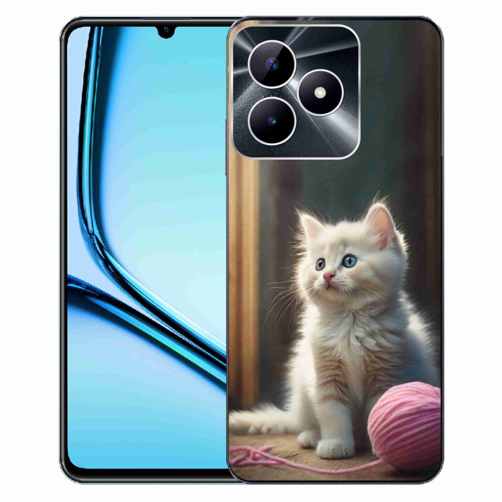 Gelový kryt mmCase na Realme Note 50 - bílé kotě 2