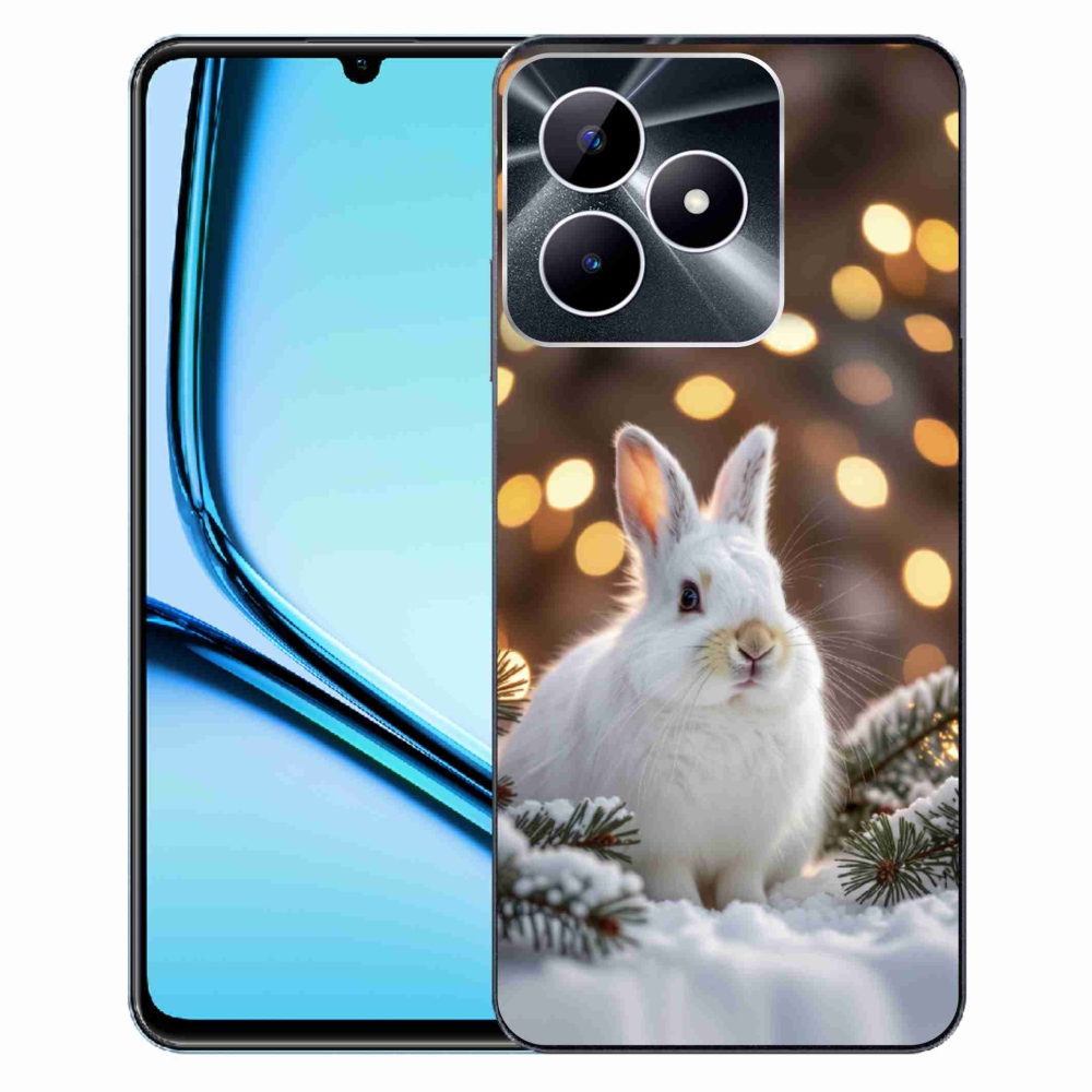 Gelový kryt mmCase na Realme Note 50 - bílý zajíc