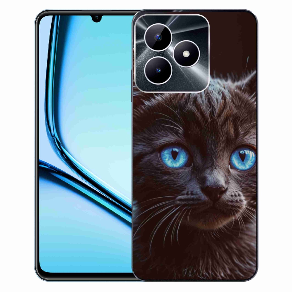 Gelový kryt mmCase na Realme Note 50 - černé kotě 2