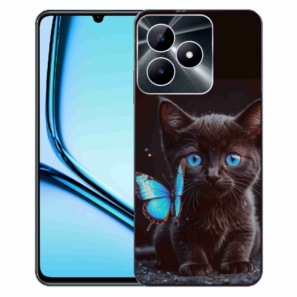 Gelový kryt mmCase na Realme Note 50 - černé kotě 3