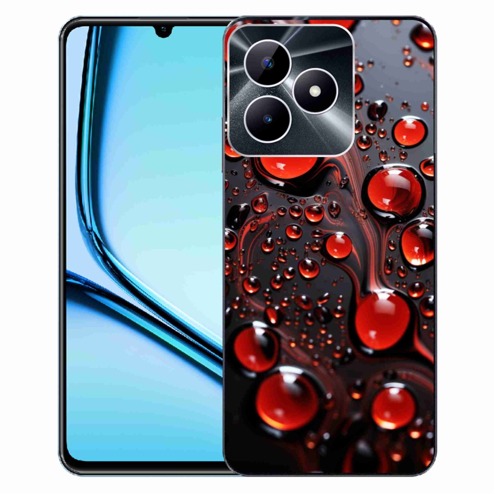 Gelový kryt mmCase na Realme Note 50 - červené kapky 2