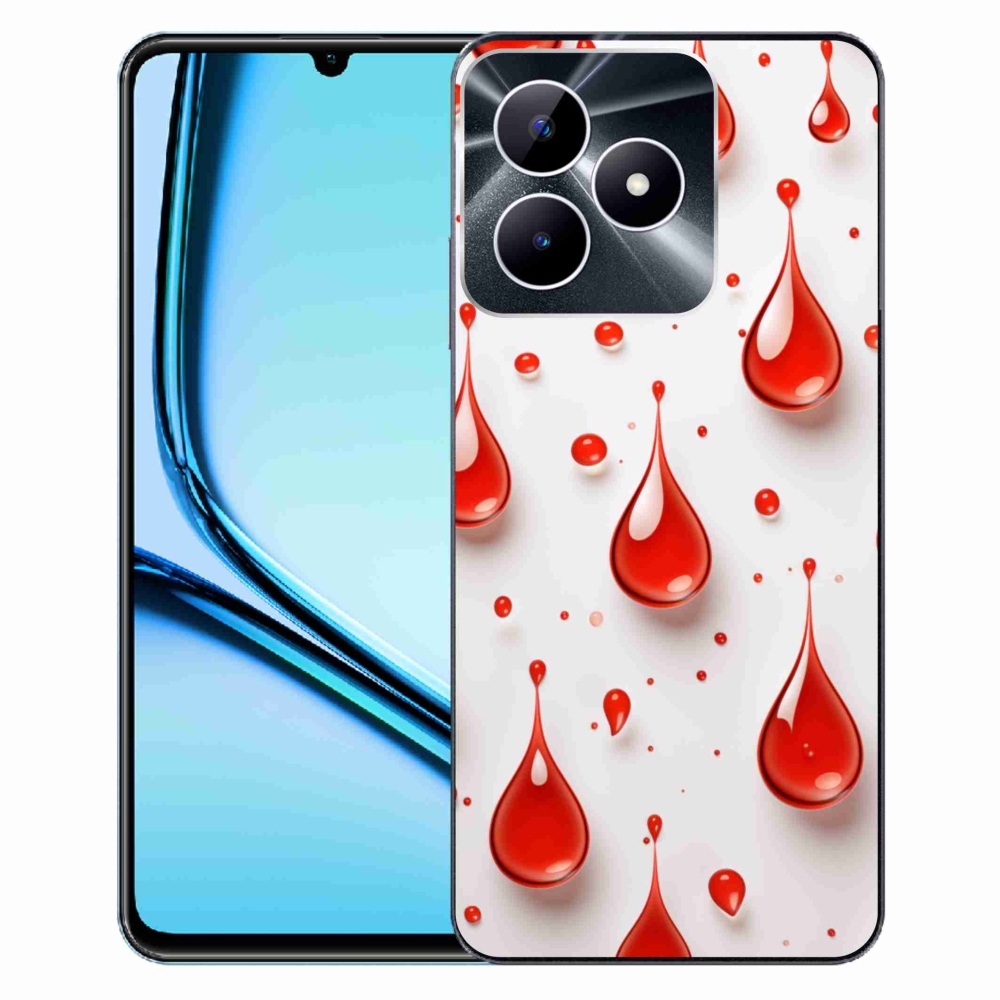 Gelový kryt mmCase na Realme Note 50 - červené kapky