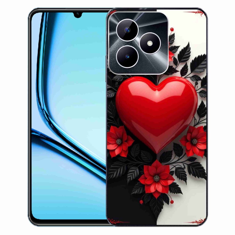 Gelový kryt mmCase na Realme Note 50 - červené srdce