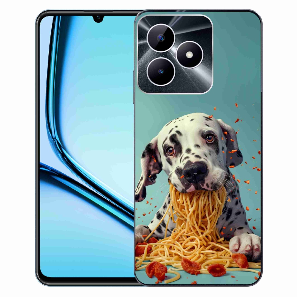 Gelový kryt mmCase na Realme Note 50 - dalmatin a špagety
