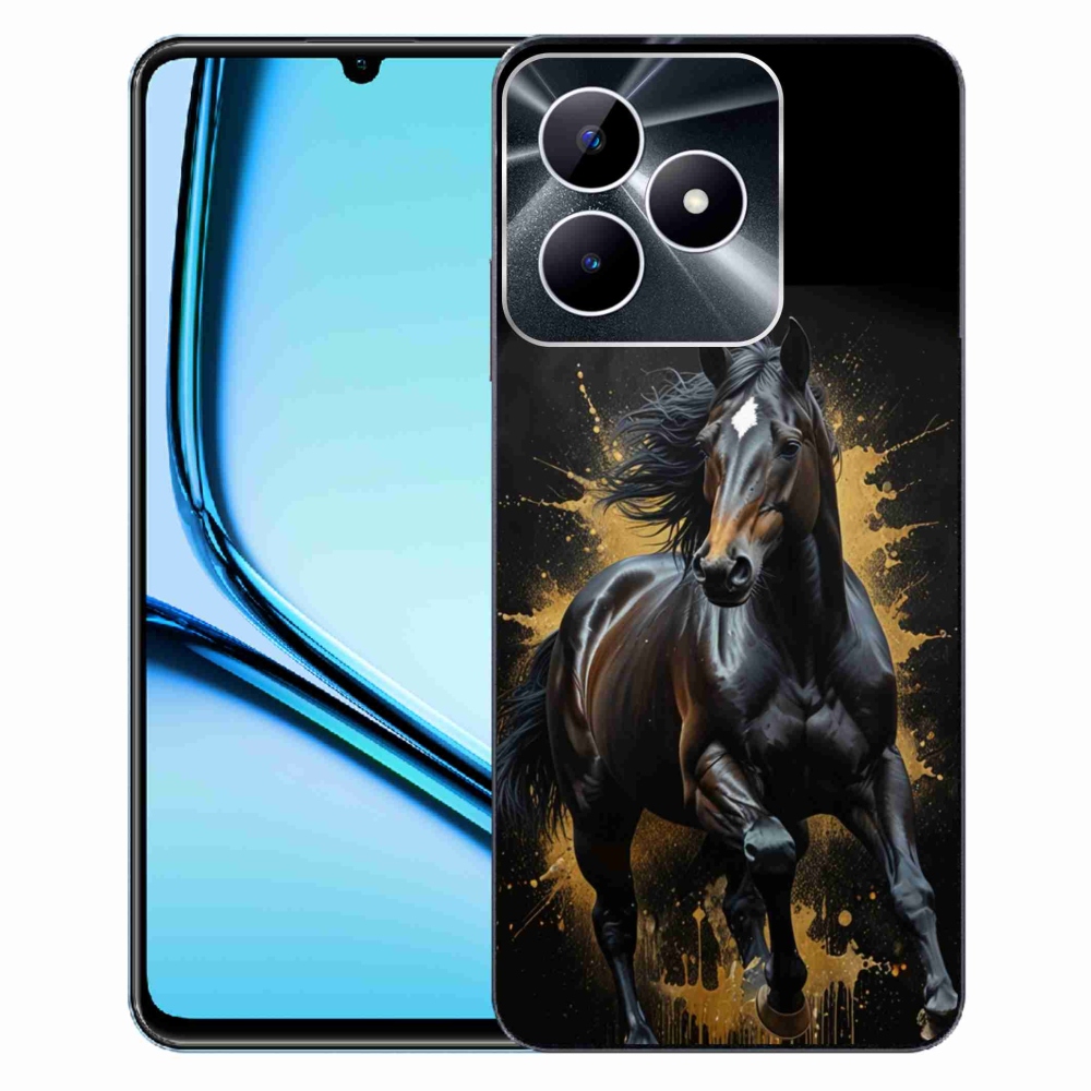 Gelový kryt mmCase na Realme Note 50 - elegantní černý hřebec