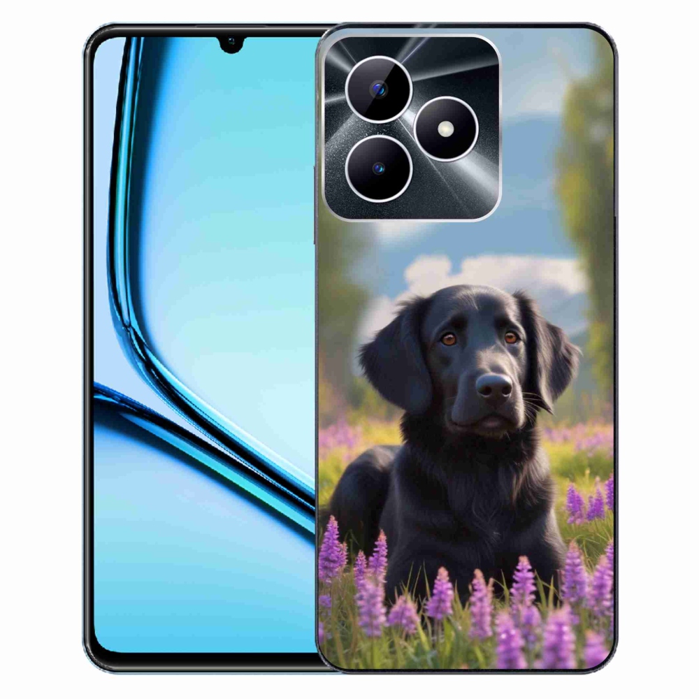 Gelový kryt mmCase na Realme Note 50 - elegantní černý retrívr