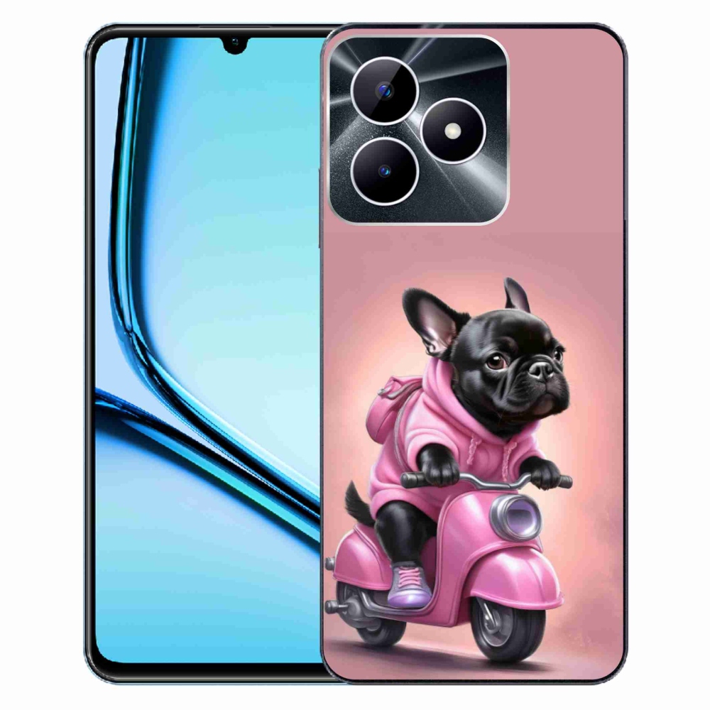 Gelový kryt mmCase na Realme Note 50 - francouzský buldoček na skútru