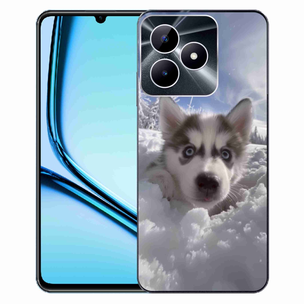 Gelový kryt mmCase na Realme Note 50 - husky ve sněhu