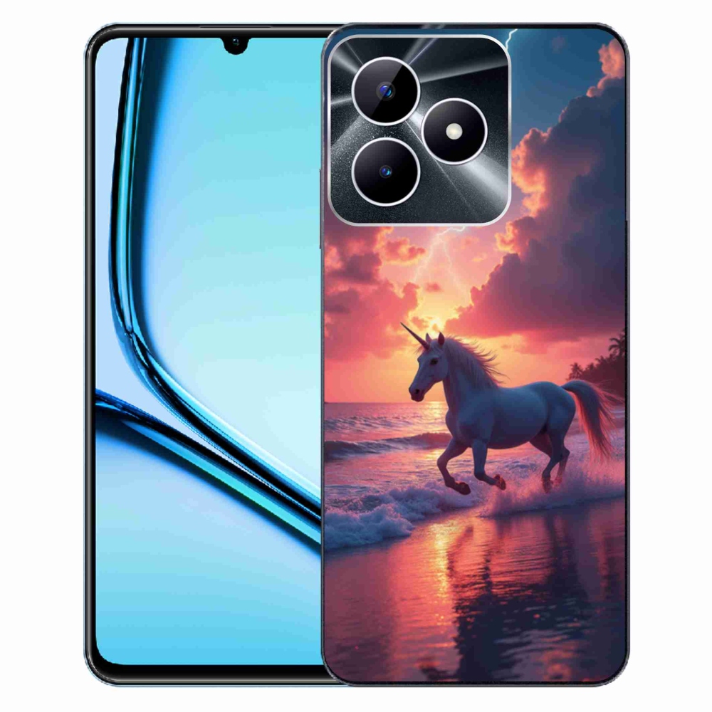 Gelový kryt mmCase na Realme Note 50 - jednorožec na pláži