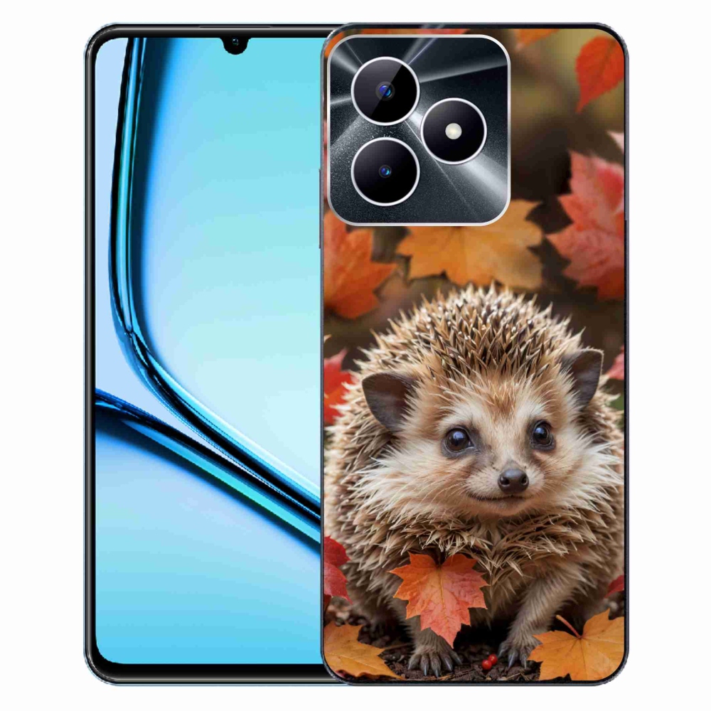 Gelový kryt mmCase na Realme Note 50 - ježek v listí
