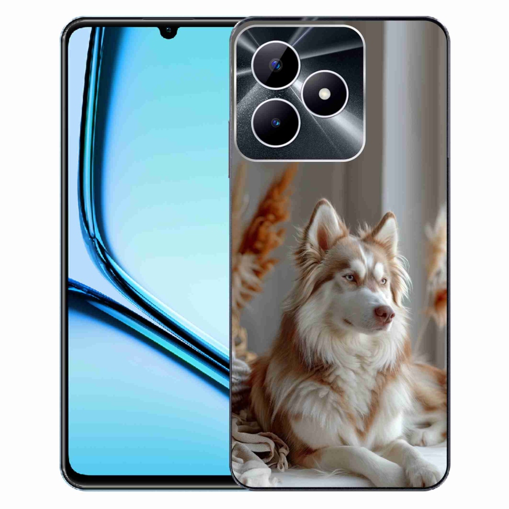 Gelový kryt mmCase na Realme Note 50 - klidný sibiřský husky