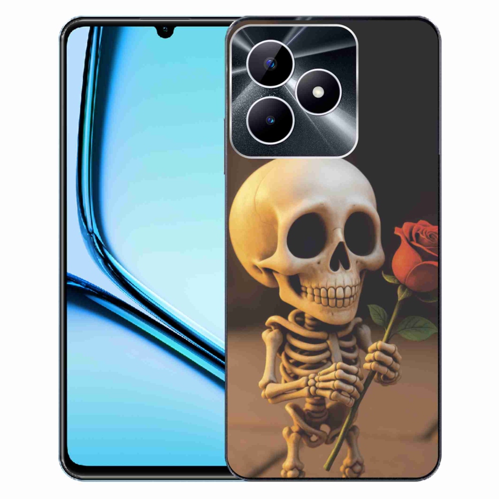 Gelový kryt mmCase na Realme Note 50 - kostlivec s růží