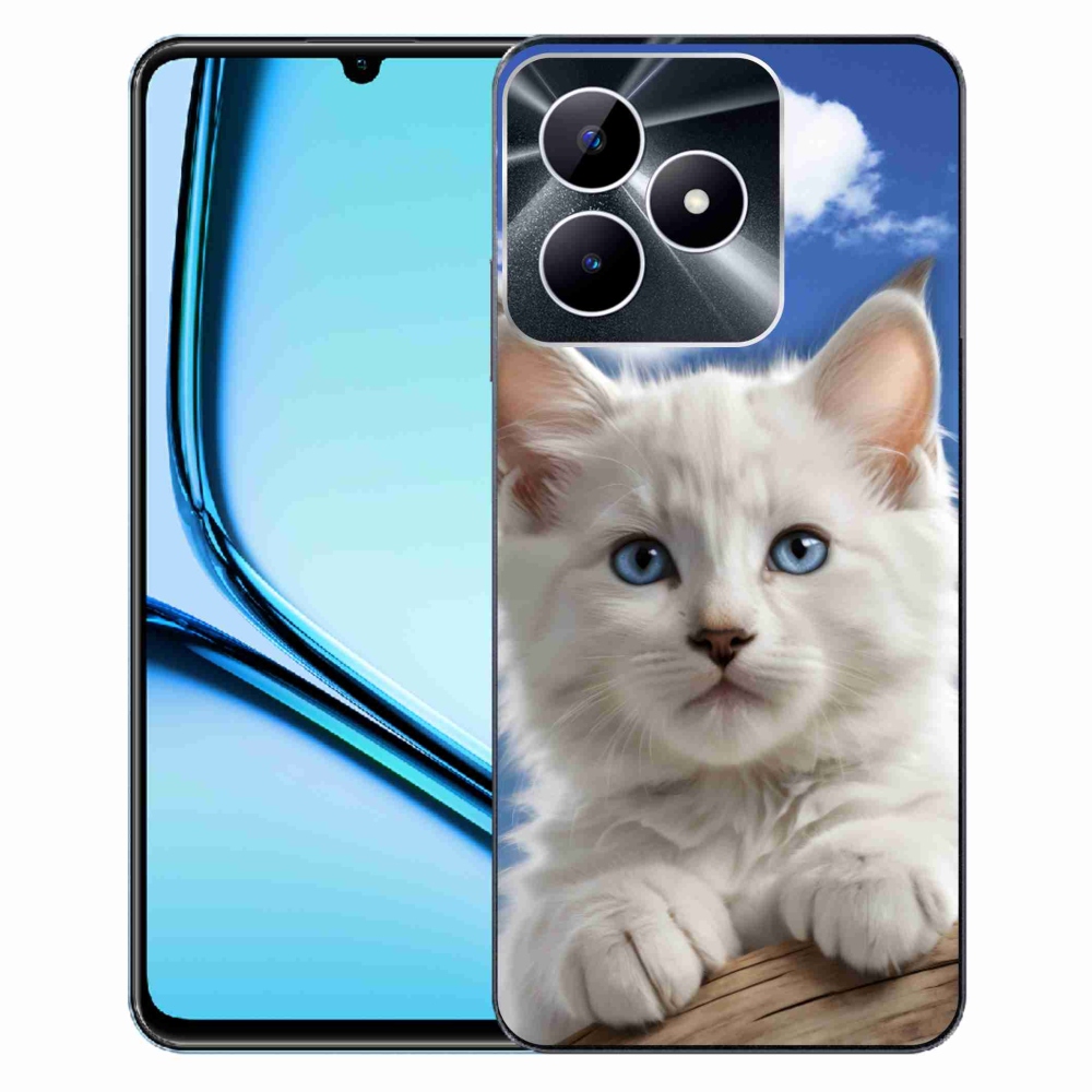 Gelový kryt mmCase na Realme Note 50 - kotě a oblaka
