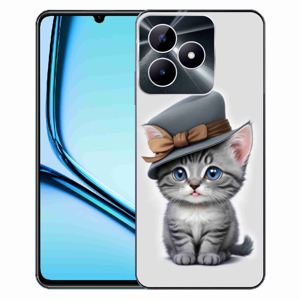 Gelový kryt mmCase na Realme Note 50 - kotě s kloboukem