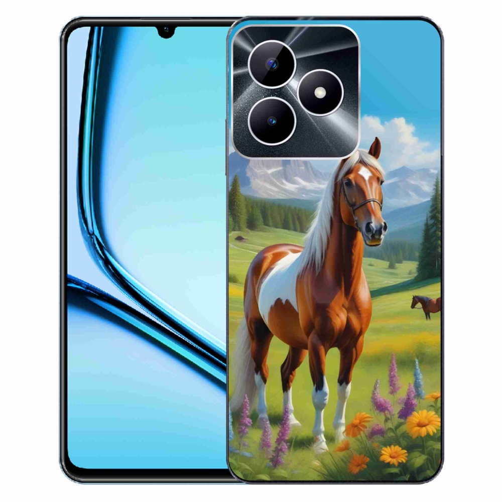 Gelový kryt mmCase na Realme Note 50 - kůň na louce