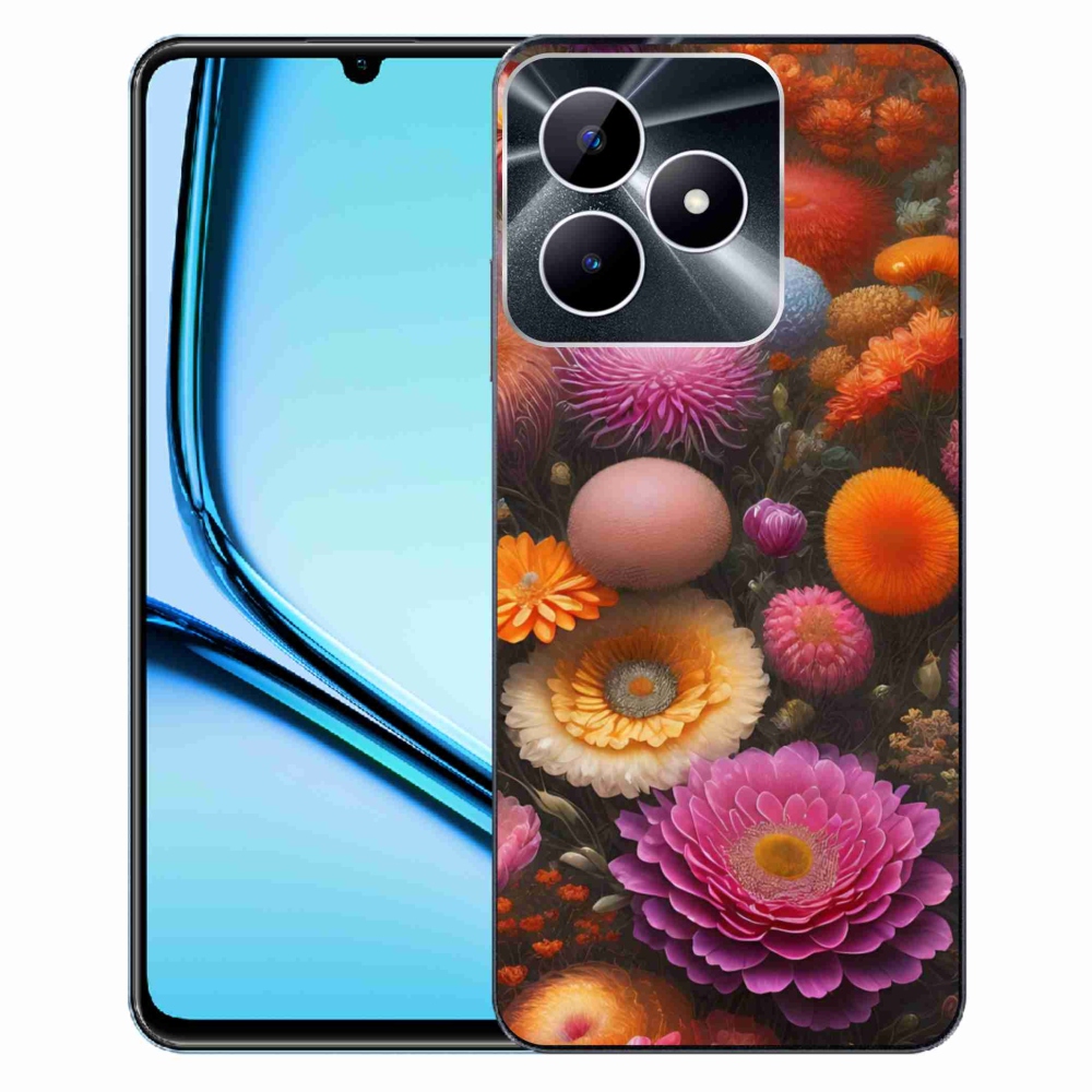 Gelový kryt mmCase na Realme Note 50 - květinová kompozice