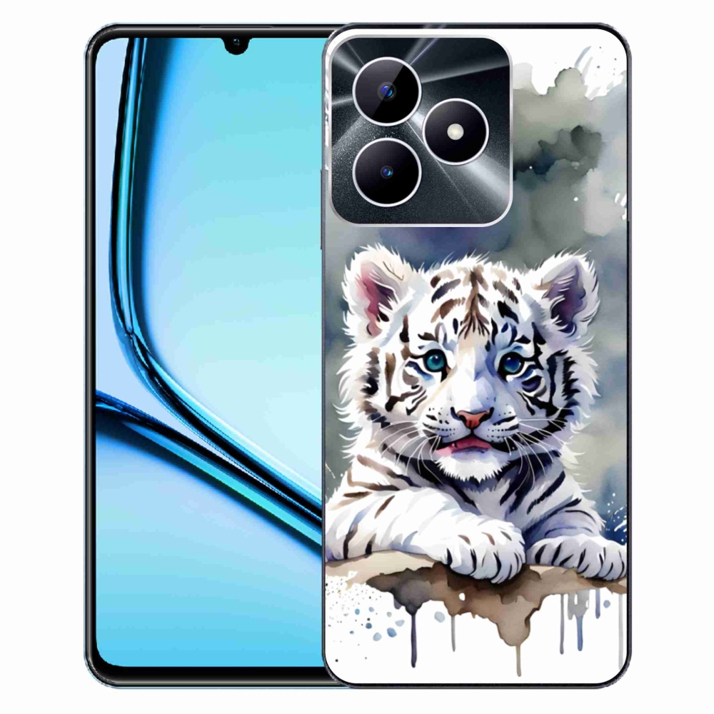 Gelový kryt mmCase na Realme Note 50 - mládě bílého tygra