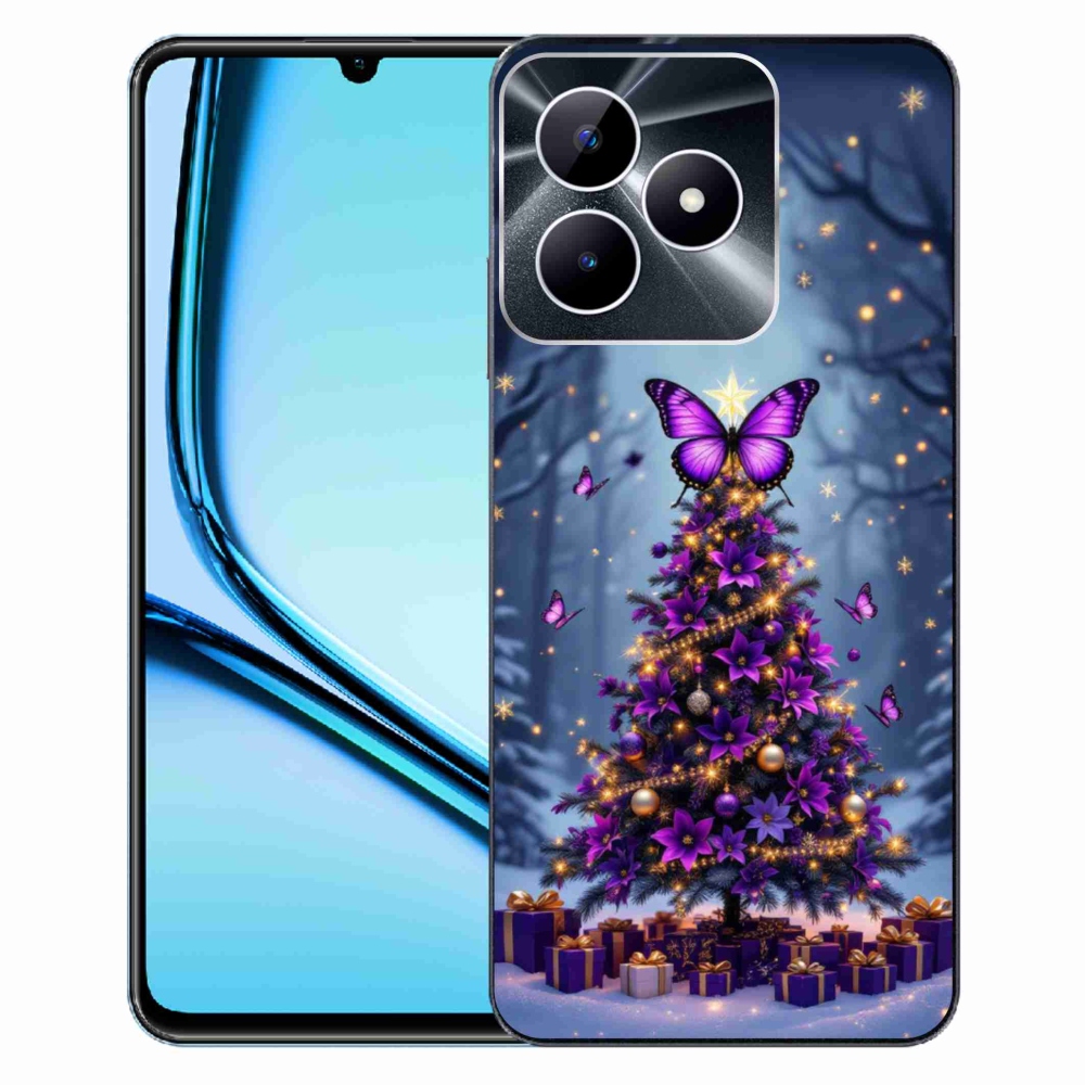 Gelový kryt mmCase na Realme Note 50 - motýlí vánoční stromek
