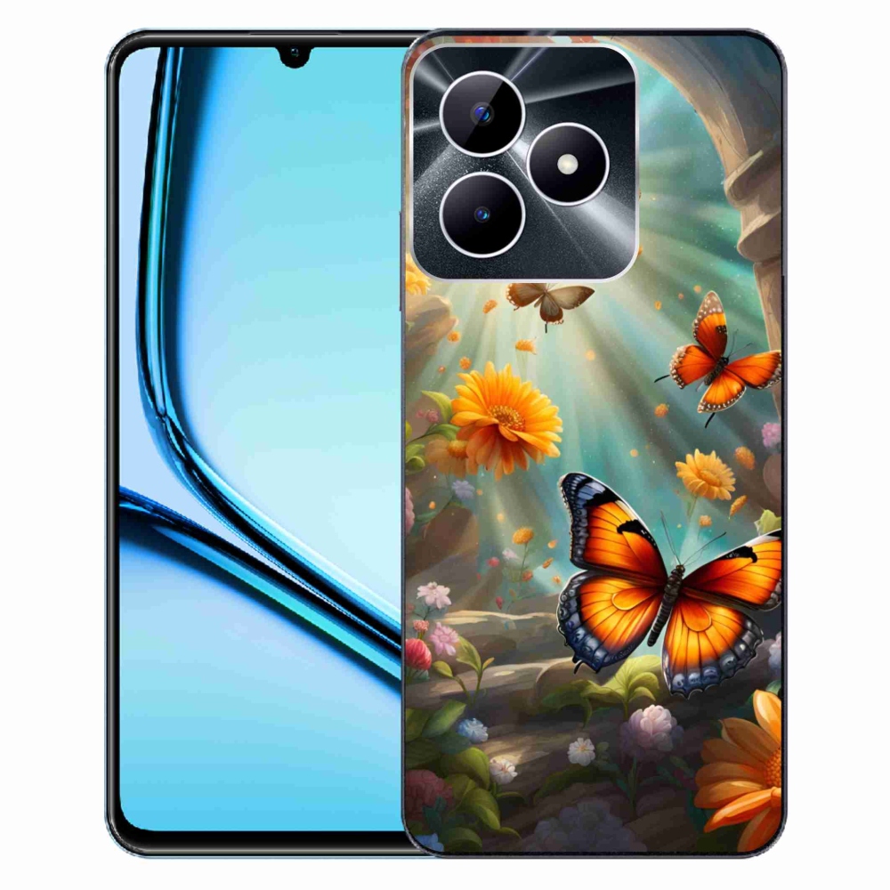 Gelový kryt mmCase na Realme Note 50 - motýlí zahrada 2
