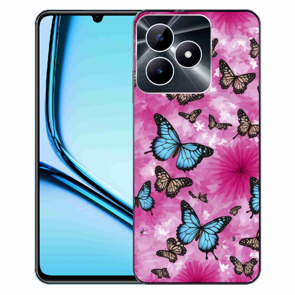 Gelový kryt mmCase na Realme Note 50 - motýlí zahrada