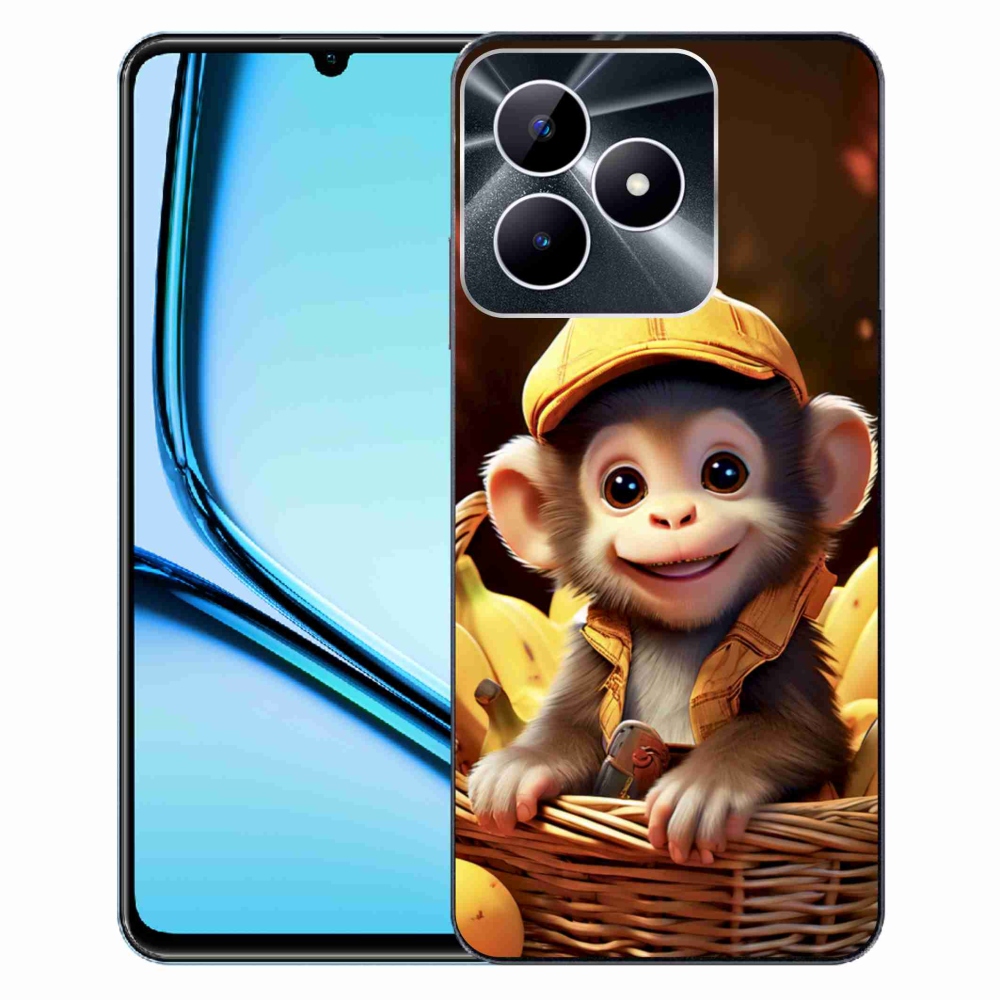 Gelový kryt mmCase na Realme Note 50 - opice v košíku