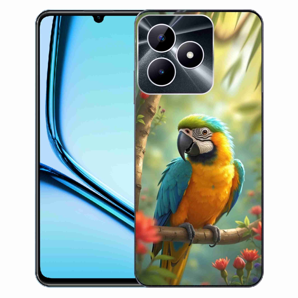 Gelový kryt mmCase na Realme Note 50 - papoušek ara modrožlutá