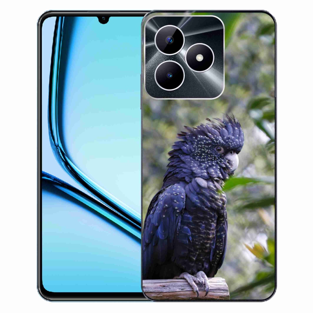 Gelový kryt mmCase na Realme Note 50 - papoušek kakadu černý