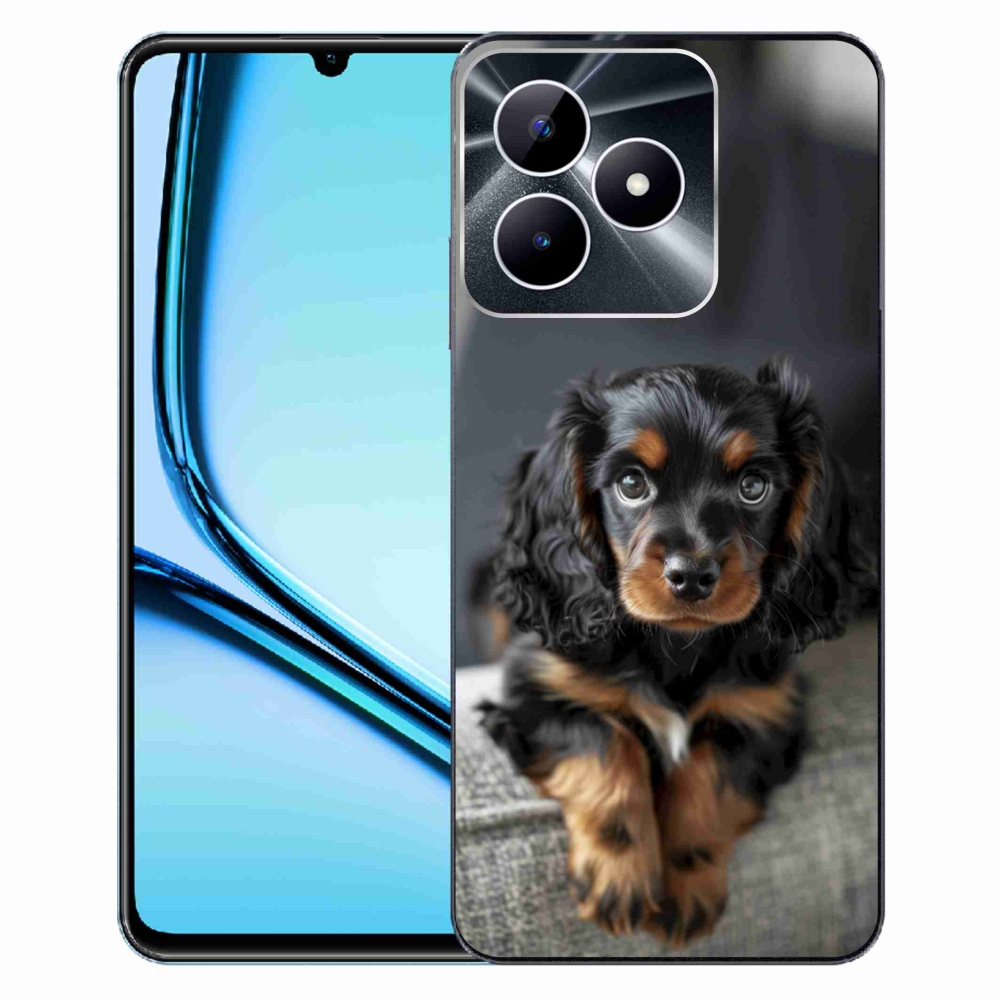 Gelový kryt mmCase na Realme Note 50 - roztomilý dlouhosrstý jezevčík