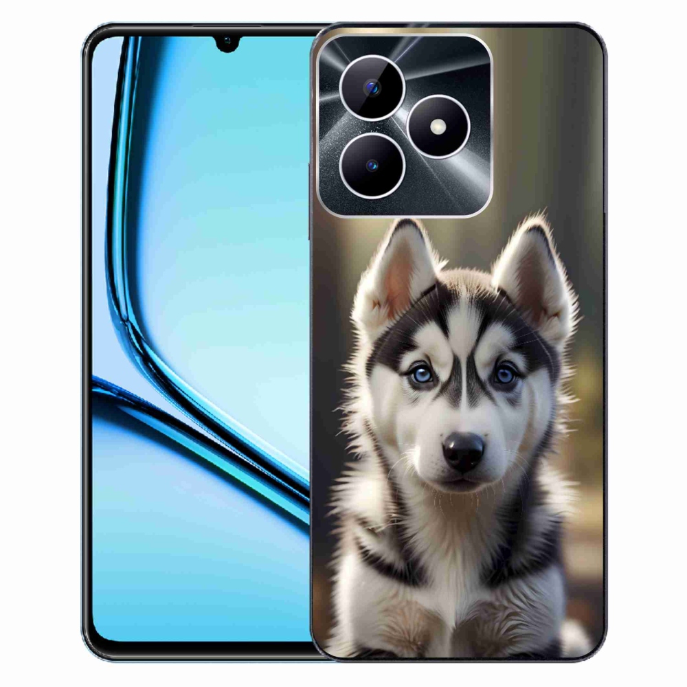 Gelový kryt mmCase na Realme Note 50 - roztomilý sibiřský husky