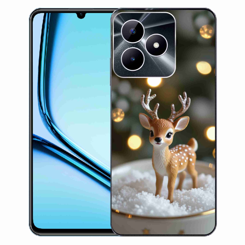 Gelový kryt mmCase na Realme Note 50 - roztomilý vánoční jelen