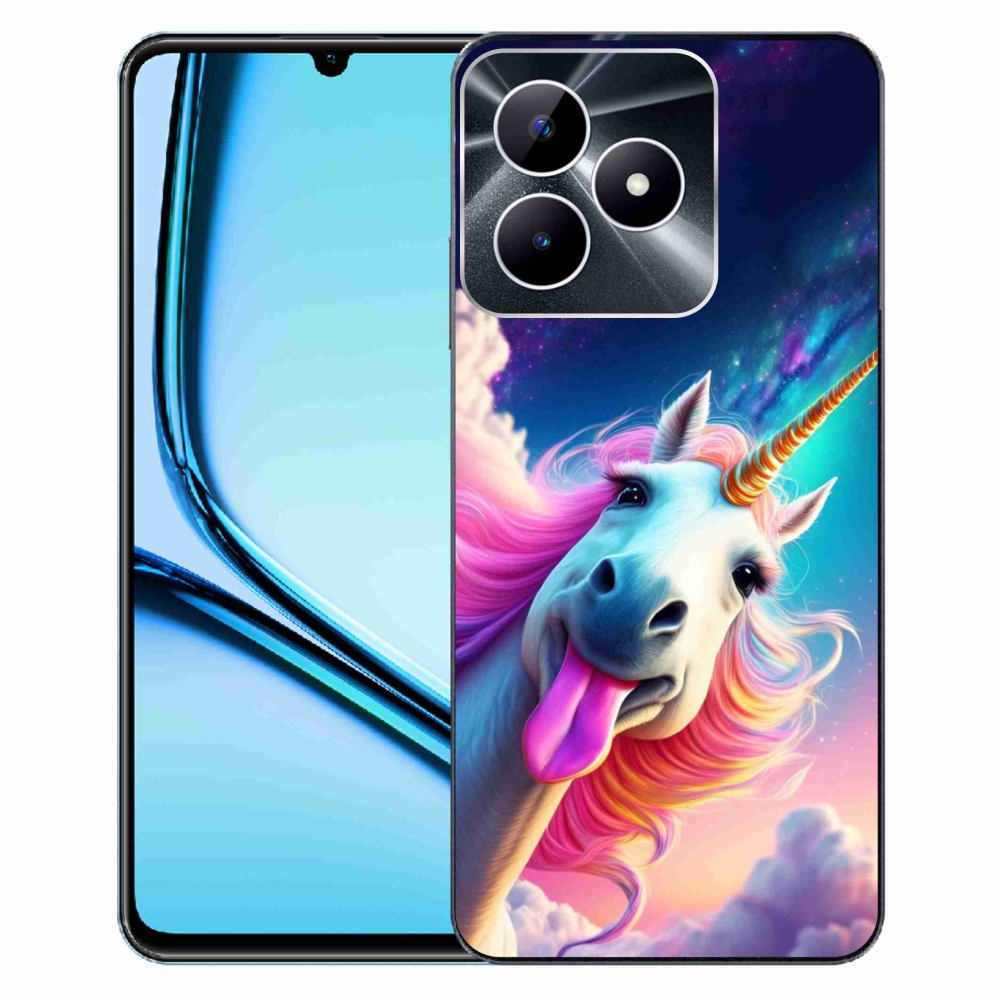 Gelový kryt mmCase na Realme Note 50 - šílený jednorožec