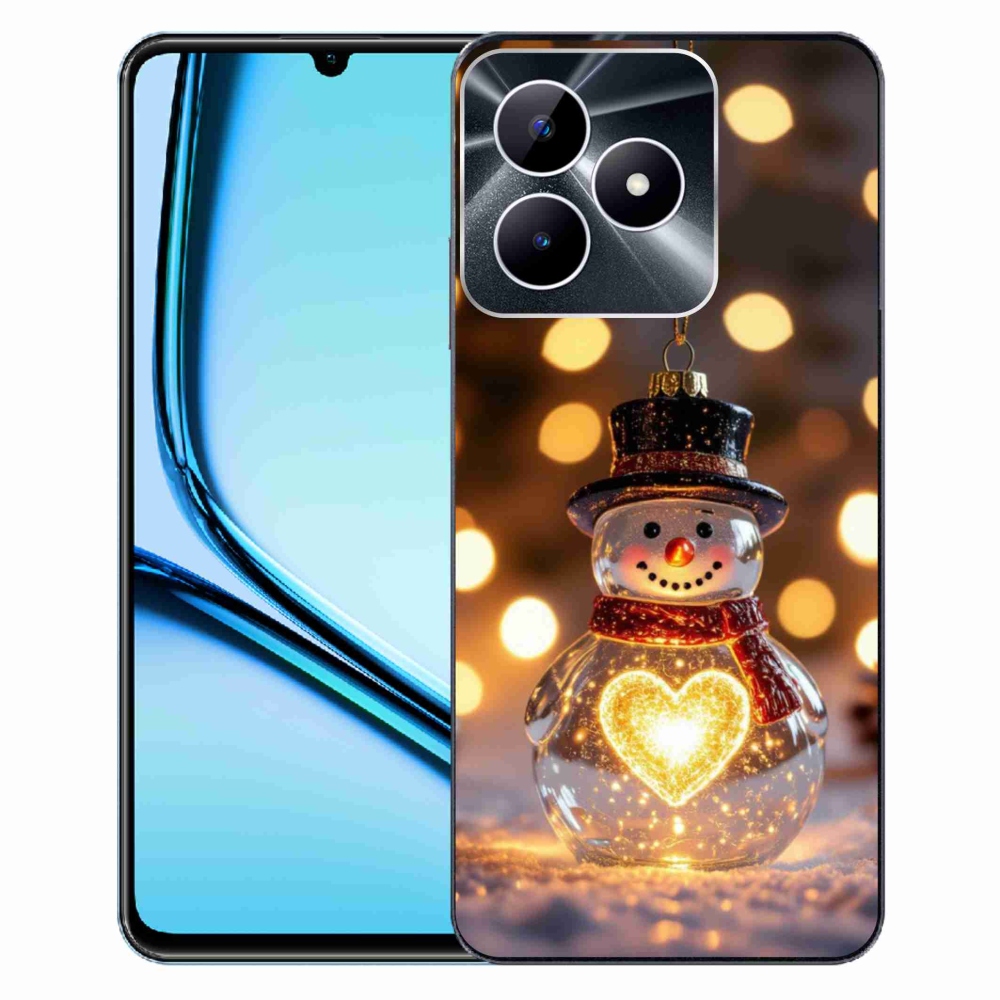 Gelový kryt mmCase na Realme Note 50 - svítící vánoční sněhulák