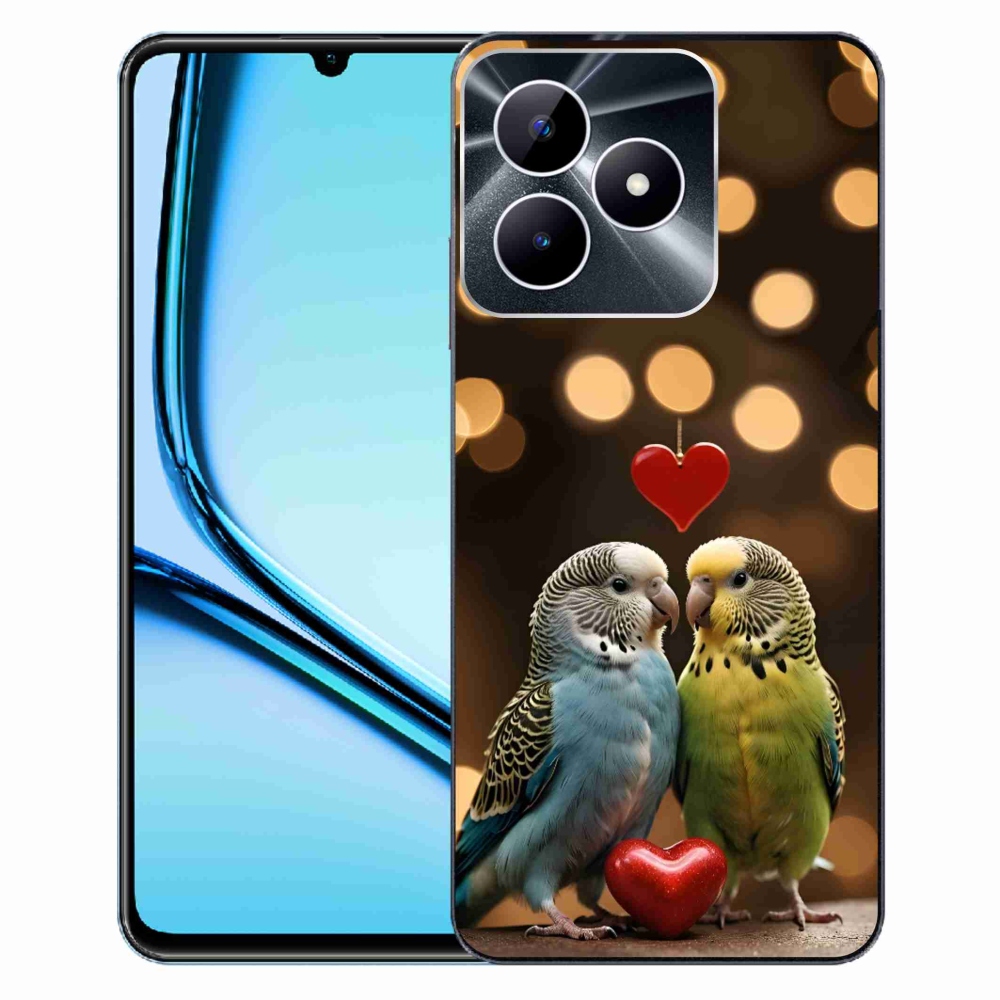 Gelový kryt mmCase na Realme Note 50 - zamilovaní papoušci