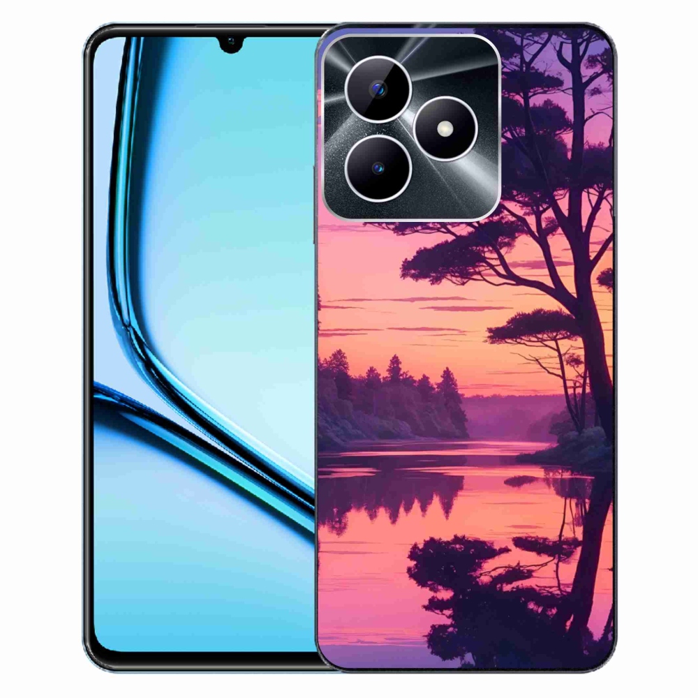 Gelový kryt mmCase na Realme Note 50 - západ slunce nad jezerem
