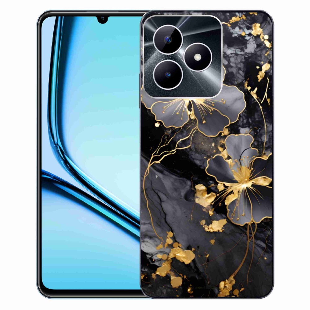 Gelový kryt mmCase na Realme Note 50 - zlaté květy