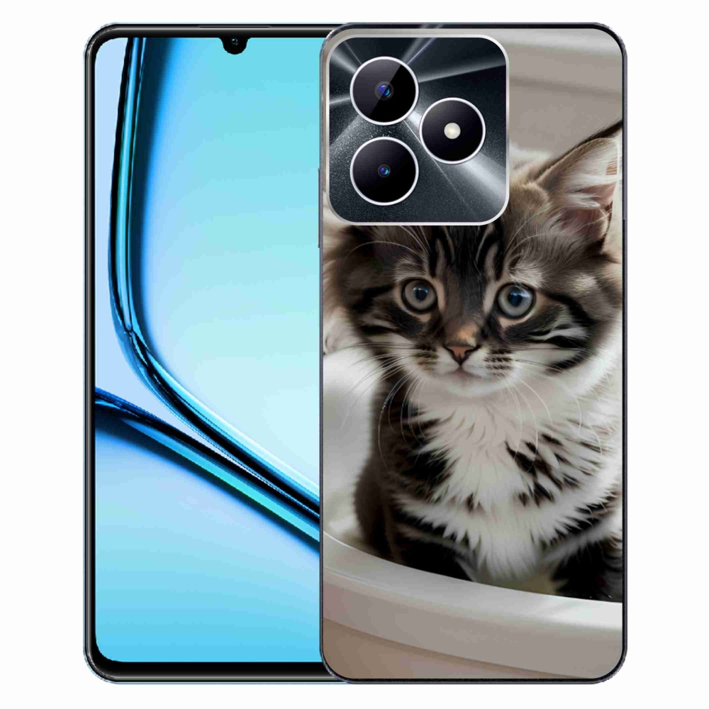 Gelový kryt mmCase na Realme Note 50 - zvědavé kotě