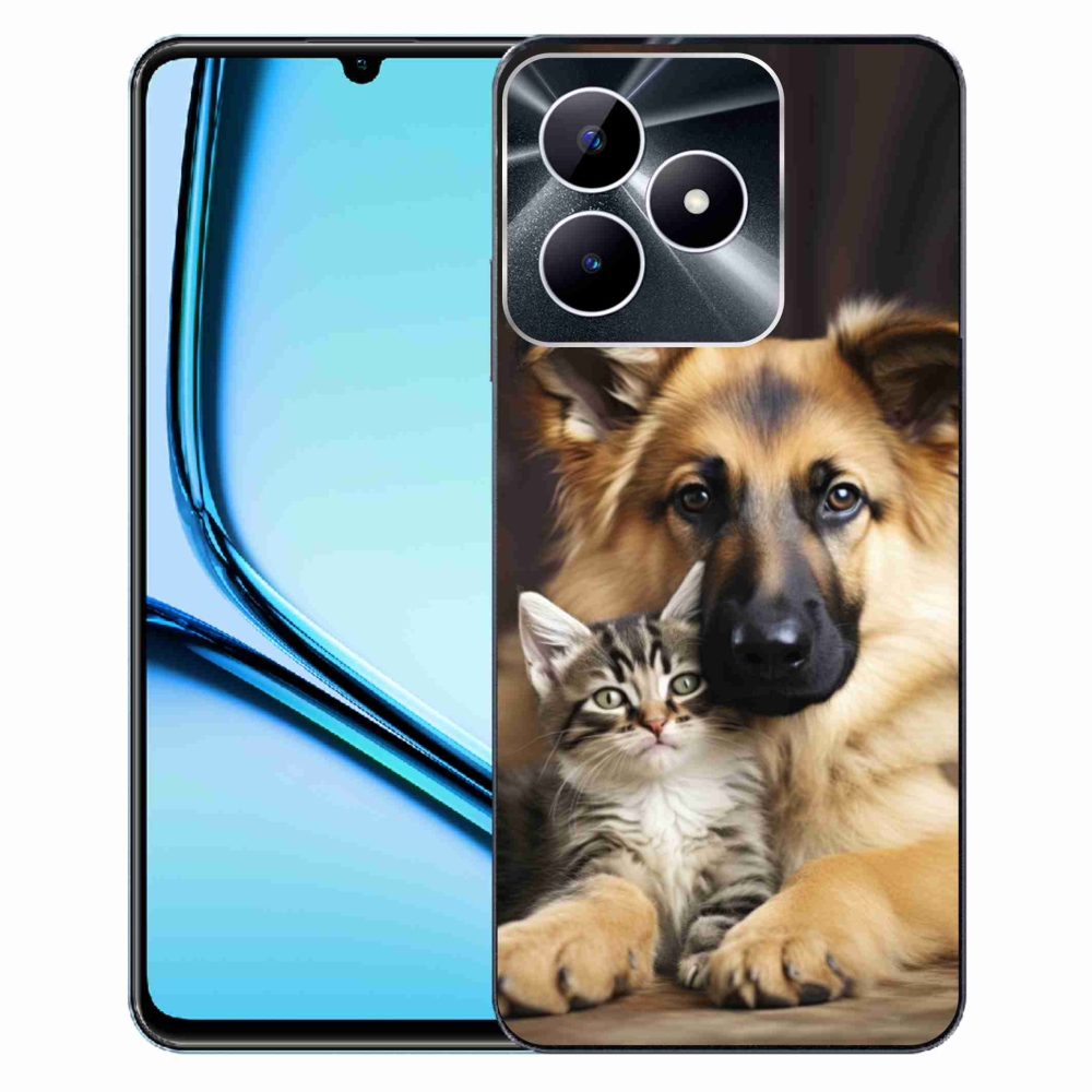 Gelový kryt mmCase na Realme Note 50 - zvířecí přátelství