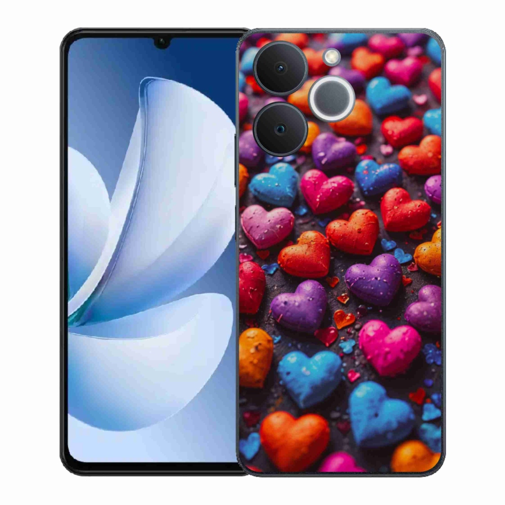 Gelový kryt mmCase na Realme Note 70T - barevná srdce