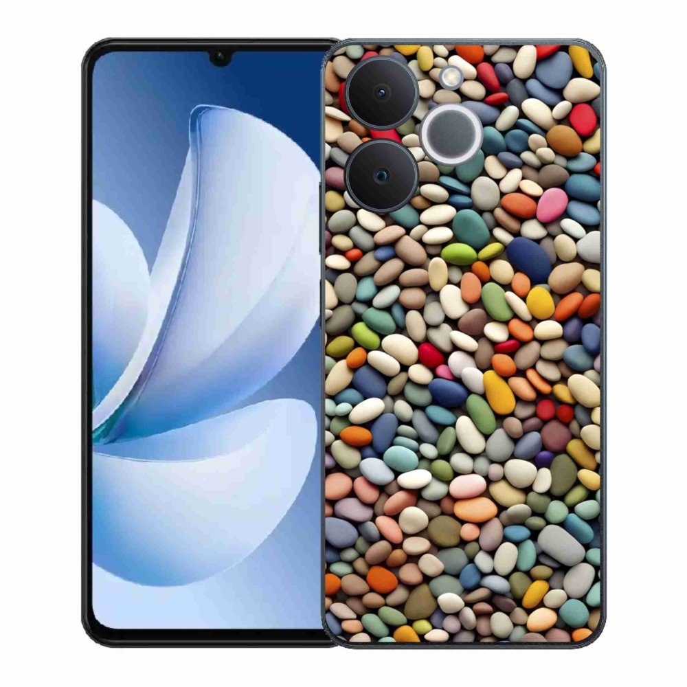 Gelový kryt mmCase na Realme Note 70T - barevné kamínky 2