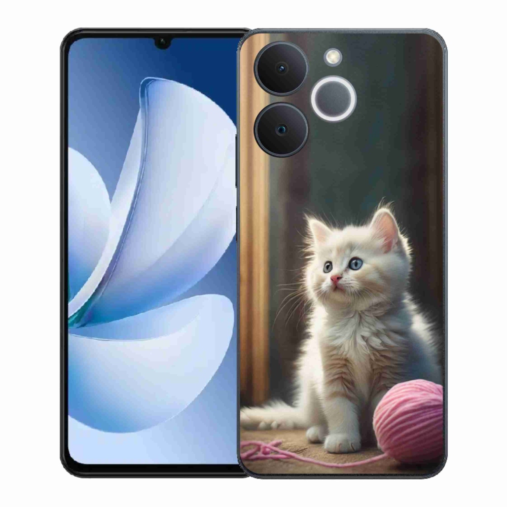 Gelový kryt mmCase na Realme Note 70T - bílé kotě 2