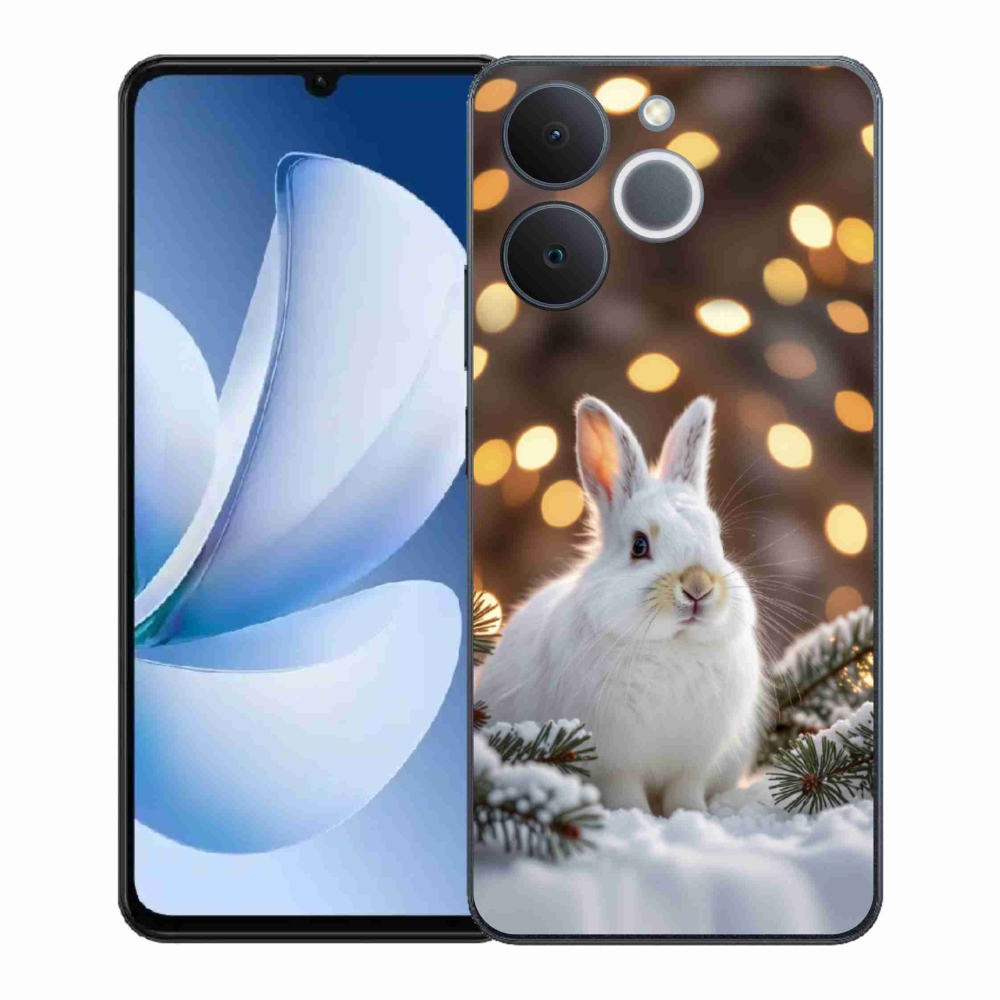 Gelový kryt mmCase na Realme Note 70T - bílý zajíc