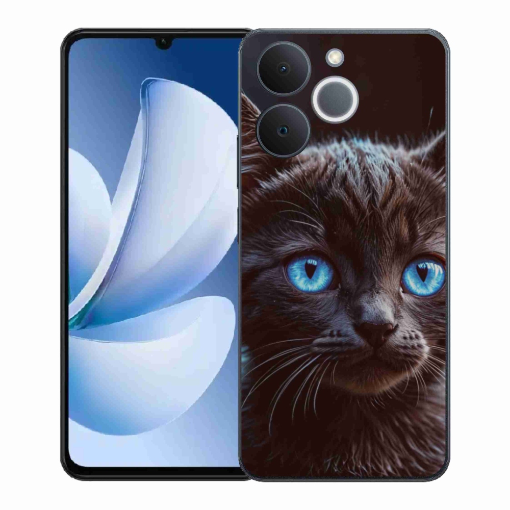 Gelový kryt mmCase na Realme Note 70T - černé kotě 2