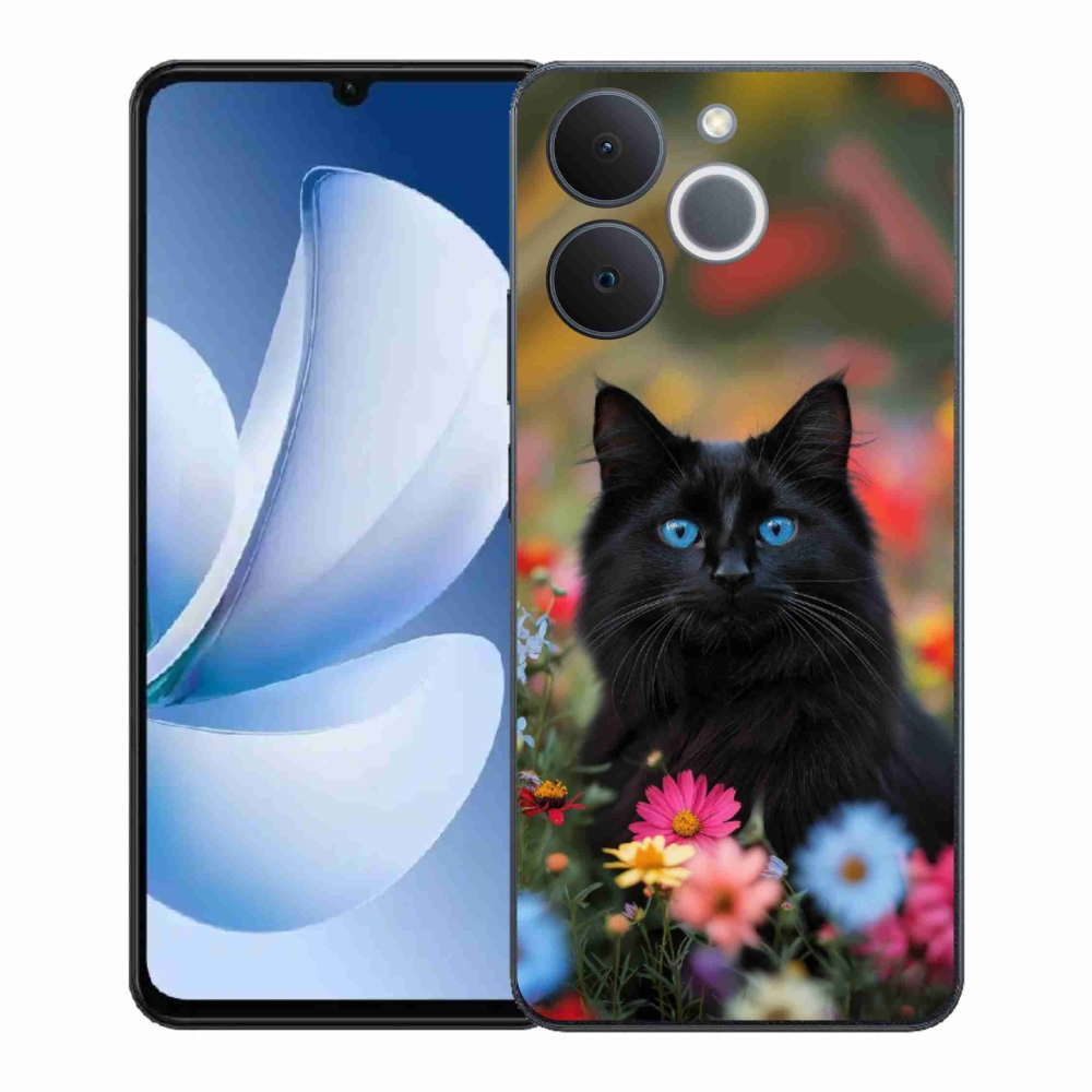 Gelový kryt mmCase na Realme Note 70T - černé kotě 4