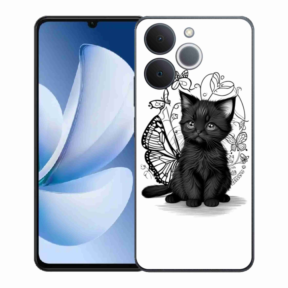Gelový kryt mmCase na Realme Note 70T - černé kotě