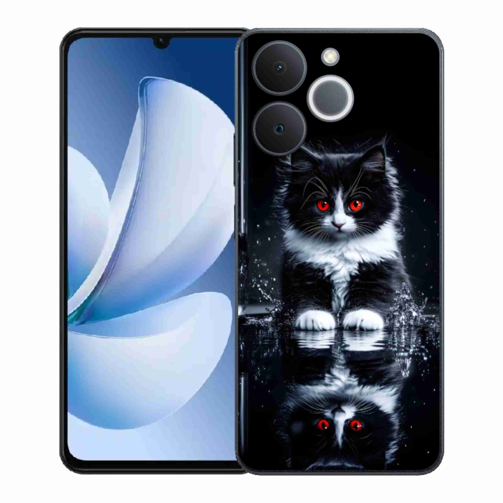Gelový kryt mmCase na Realme Note 70T - černobílé kotě