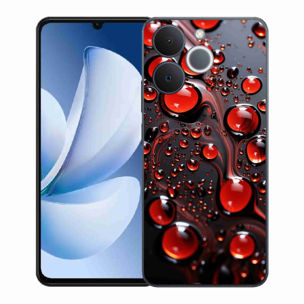 Gelový kryt mmCase na Realme Note 70T - červené kapky 2
