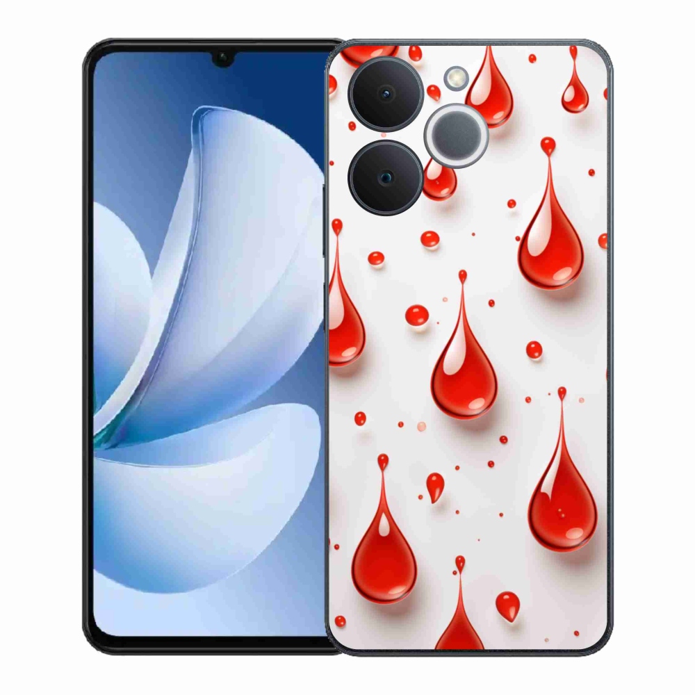 Gelový kryt mmCase na Realme Note 70T - červené kapky