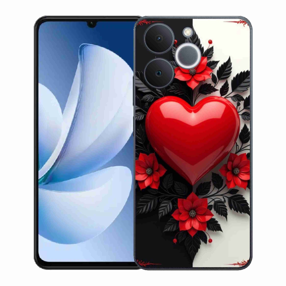 Gelový kryt mmCase na Realme Note 70T - červené srdce
