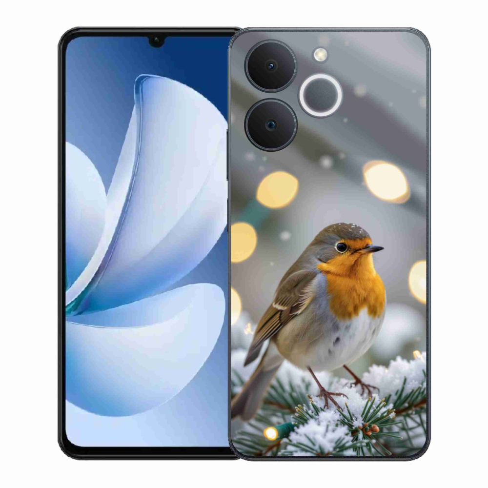 Gelový kryt mmCase na Realme Note 70T - červenka v zimě