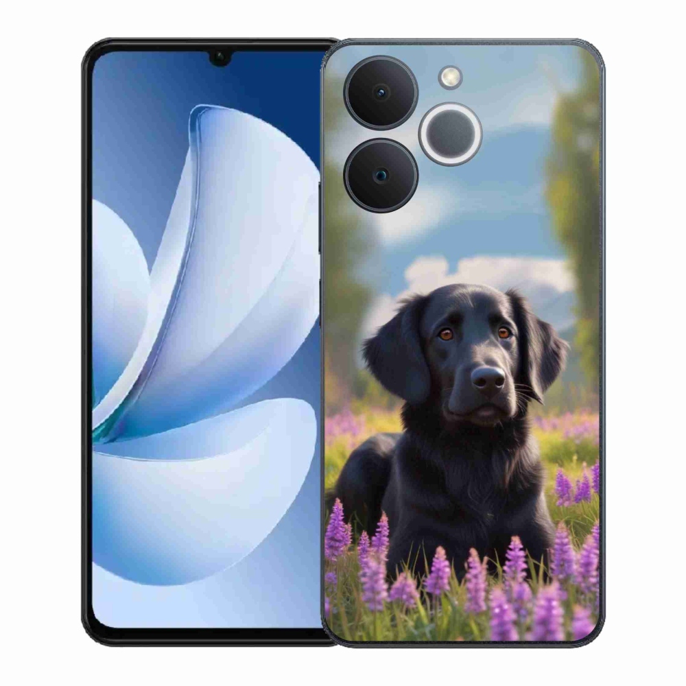 Gelový kryt mmCase na Realme Note 70T - elegantní černý retrívr